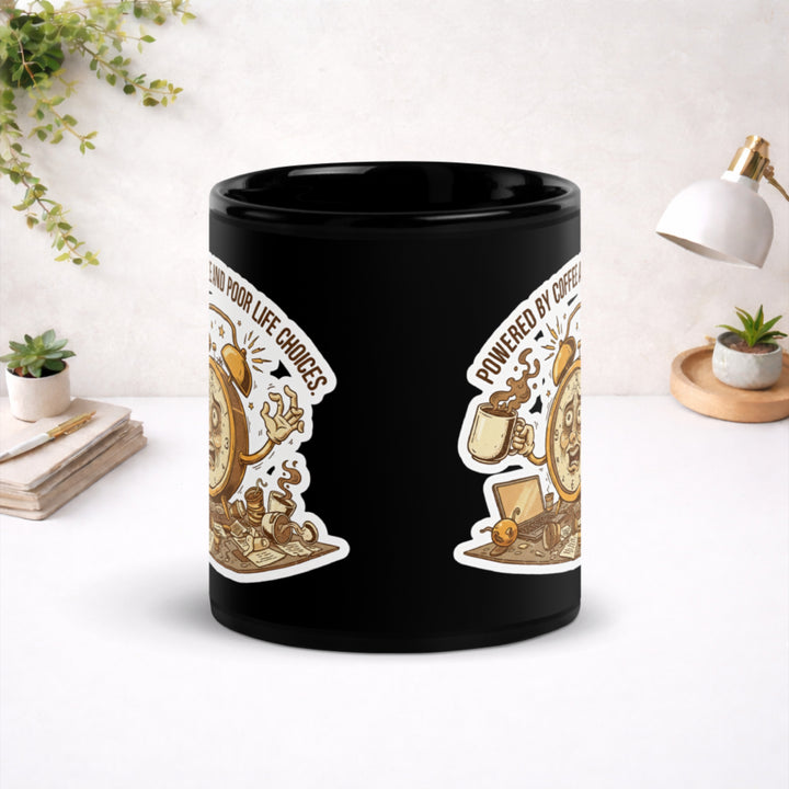 Caffeine, Chaos, Repeat  - Black Glossy Mug
