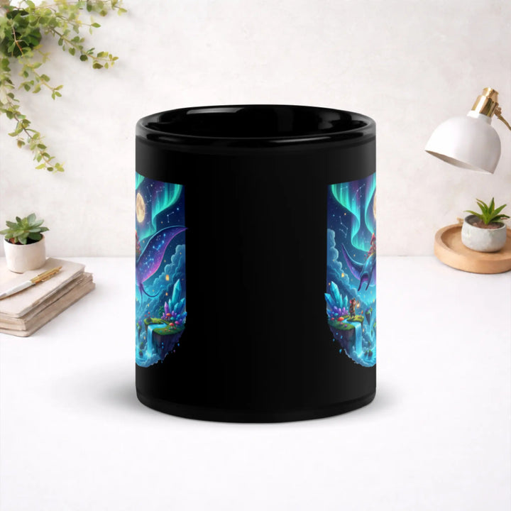 Celestial Manta Haven - Black Glossy Mug