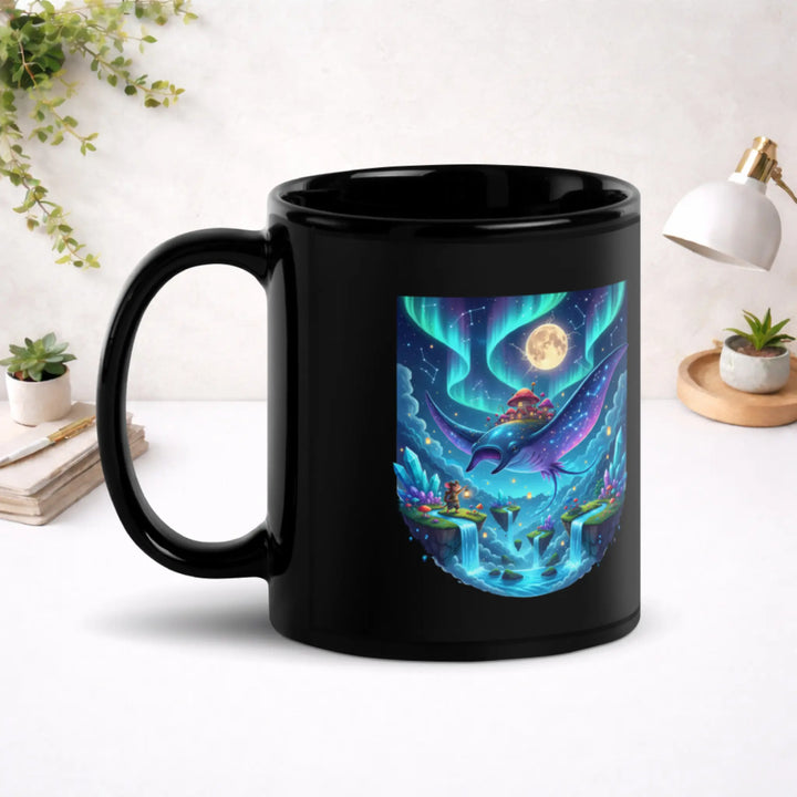 Celestial Manta Haven - Black Glossy Mug