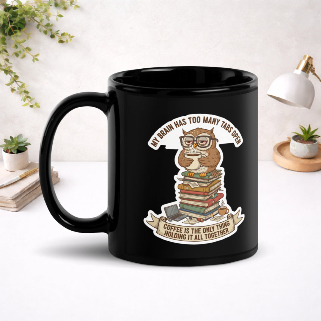 Coffee Is Holding It Together - Black Glossy Mug