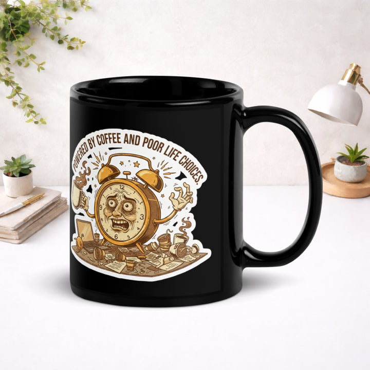 Caffeine, Chaos, Repeat  - Black Glossy Mug
