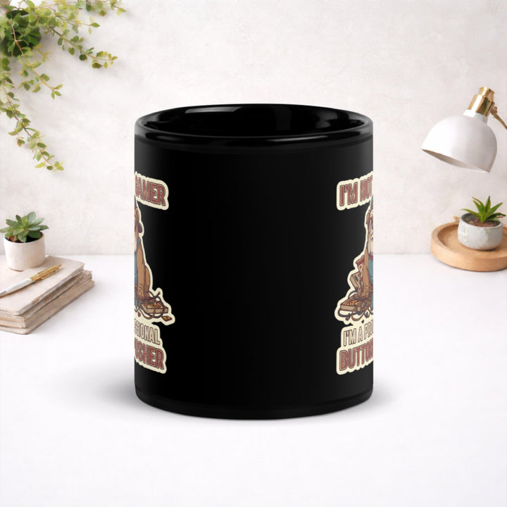 Certified Button Specialist - Black Glossy Mug