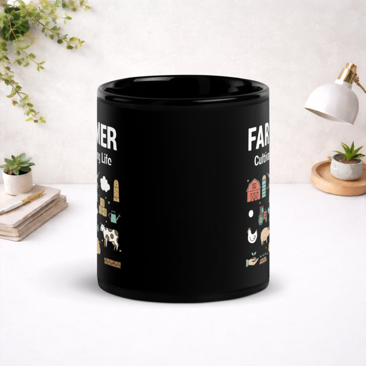 Farmer - Black Glossy Mug