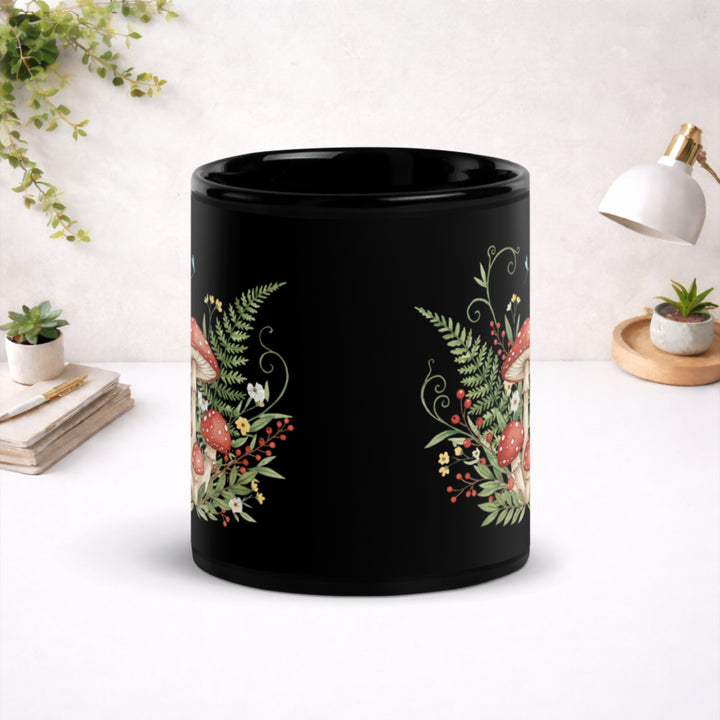 Beneath the Red Cap Canopy - Black Glossy Mug