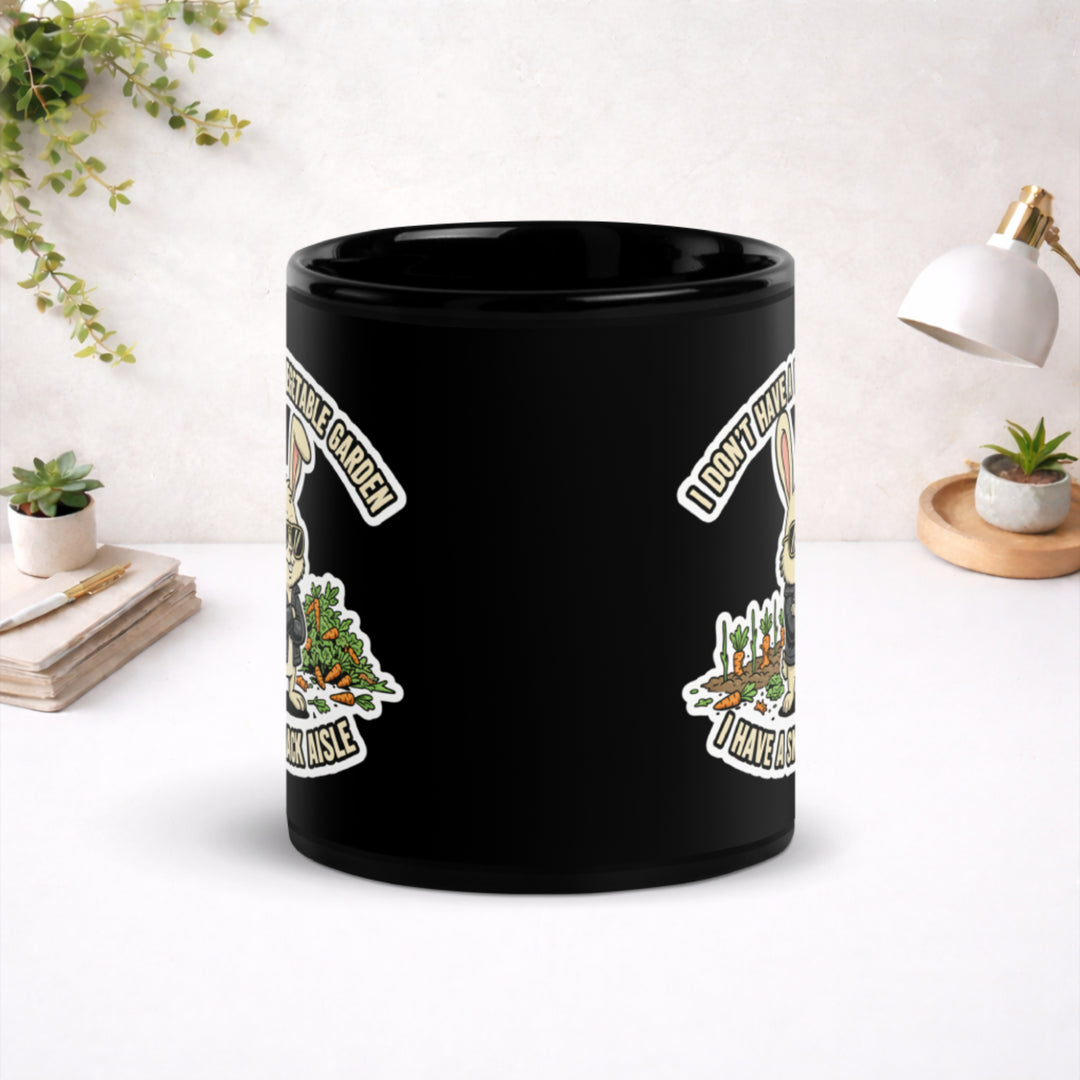 Carrots Are Decorative - Black Glossy Mug