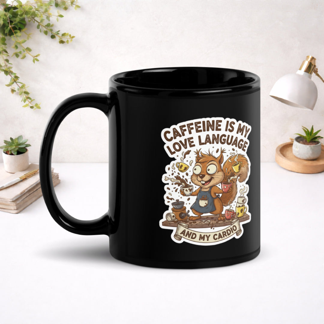 Coffee Chaos Energy - Black Glossy Mug