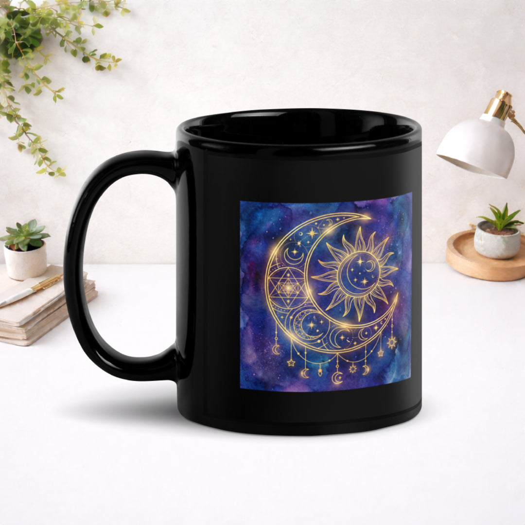 Celestial Union - Black Glossy Mug