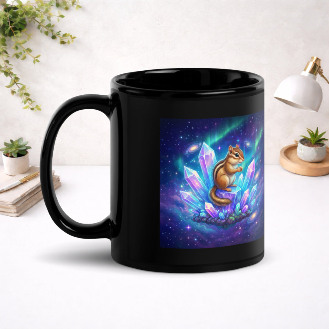 Crystal Grove Chipmunk - Black Glossy Mug