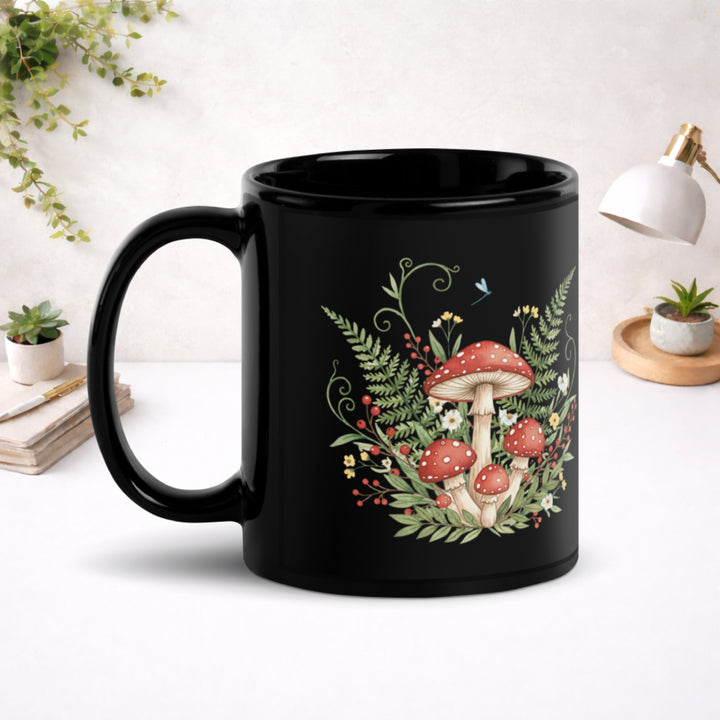 Beneath the Red Cap Canopy - Black Glossy Mug