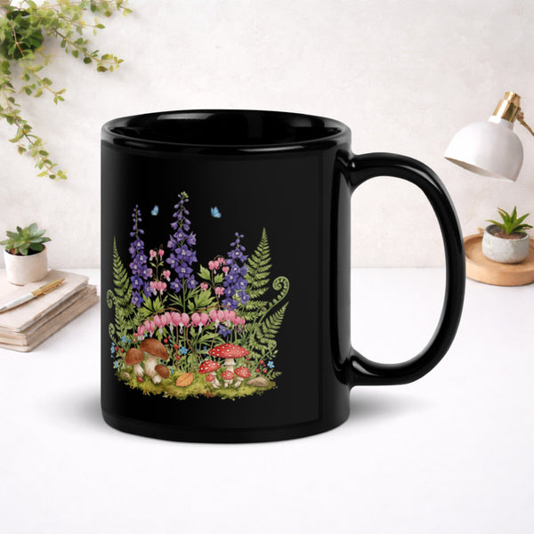 A Garden That Breathes - Black Glossy Mug