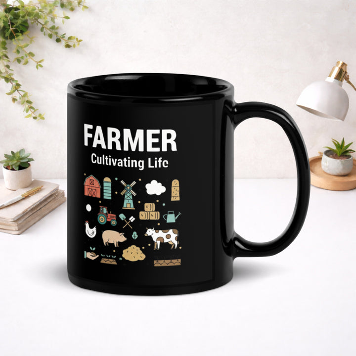 Farmer - Black Glossy Mug