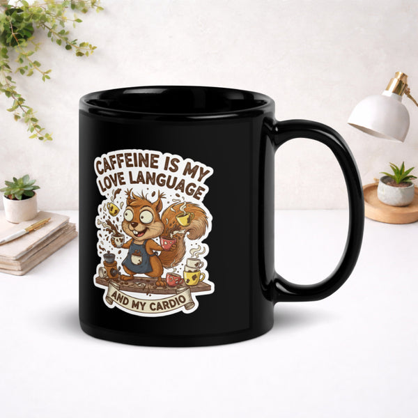 Coffee Chaos Energy - Black Glossy Mug