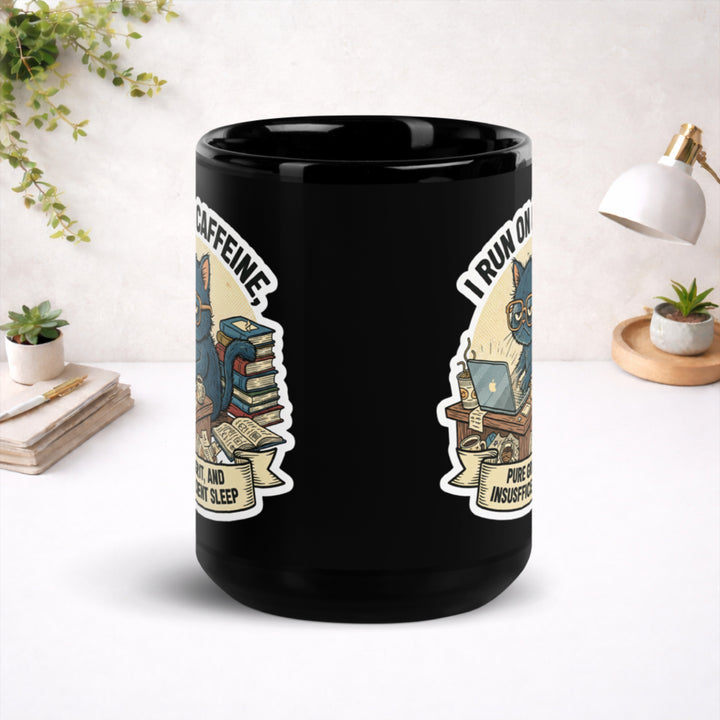 Pure Grit, Insufficient Sleep - Black Glossy Mug