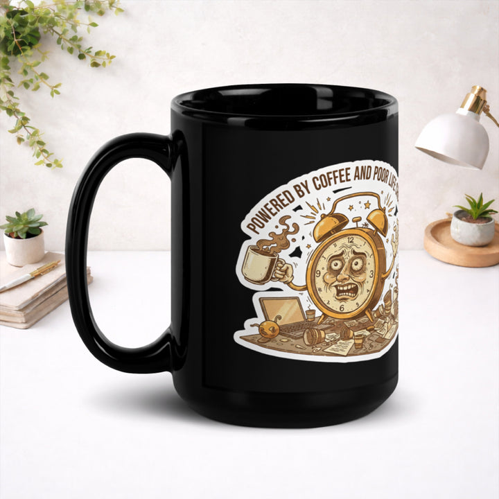 Caffeine, Chaos, Repeat  - Black Glossy Mug