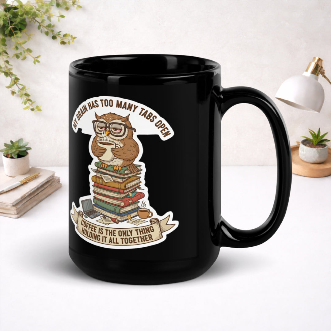 Coffee Is Holding It Together - Black Glossy Mug