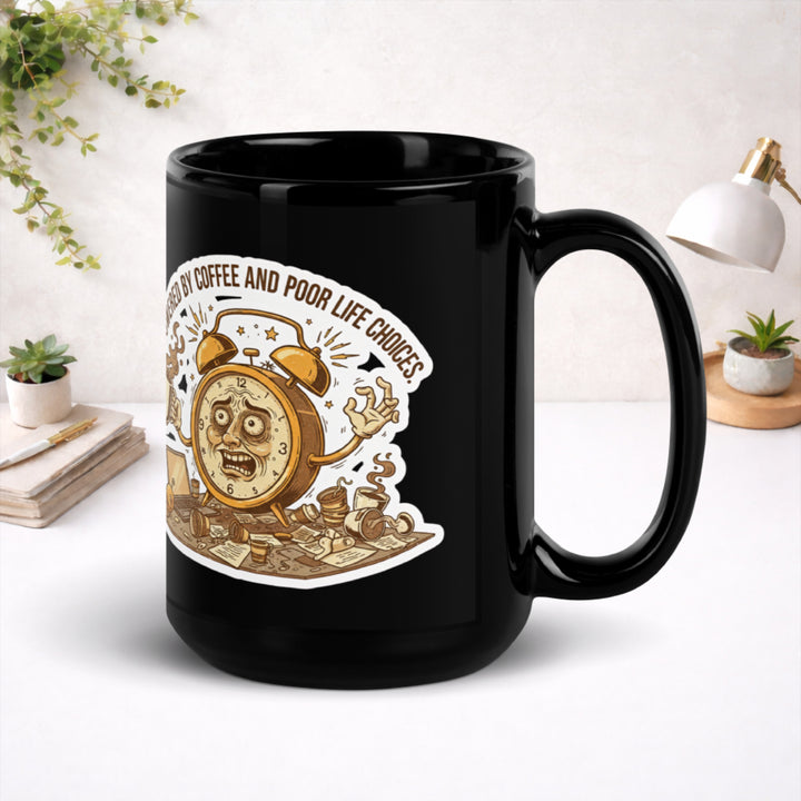 Caffeine, Chaos, Repeat  - Black Glossy Mug