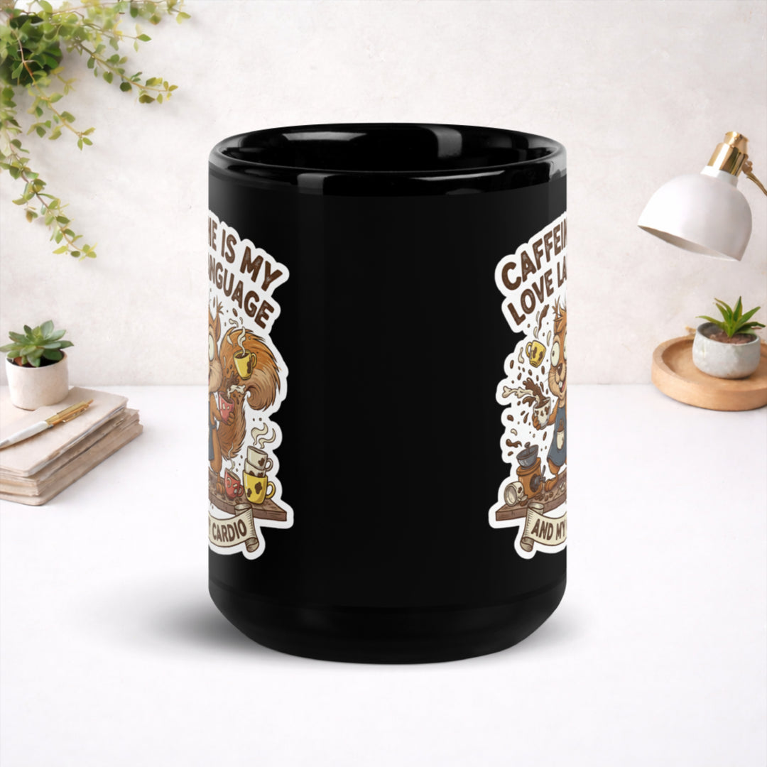 Coffee Chaos Energy - Black Glossy Mug