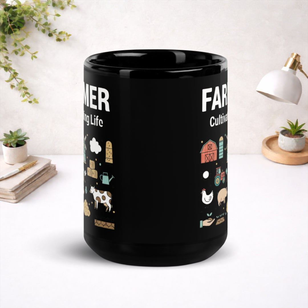 Farmer - Black Glossy Mug