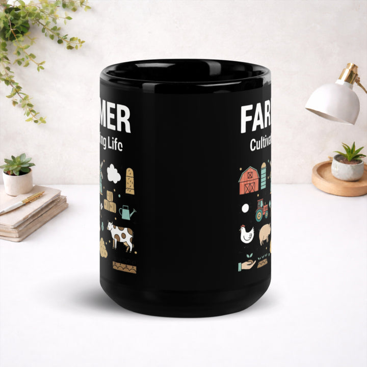 Farmer - Black Glossy Mug