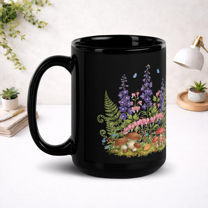 A Garden That Breathes - Black Glossy Mug