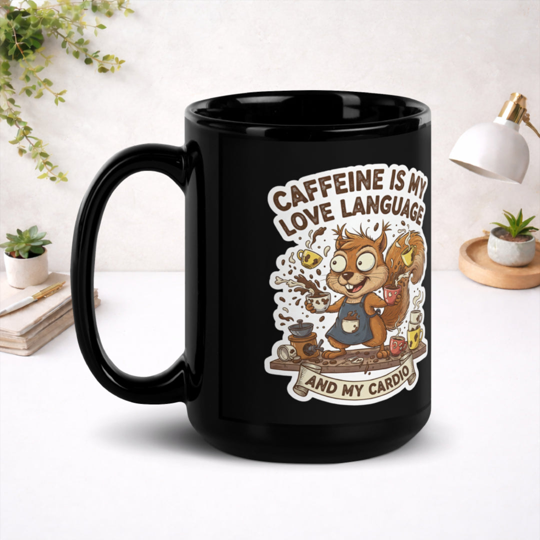 Coffee Chaos Energy - Black Glossy Mug