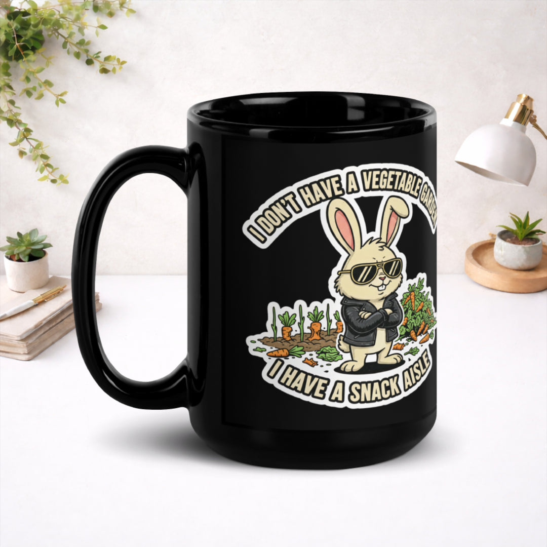 Carrots Are Decorative - Black Glossy Mug