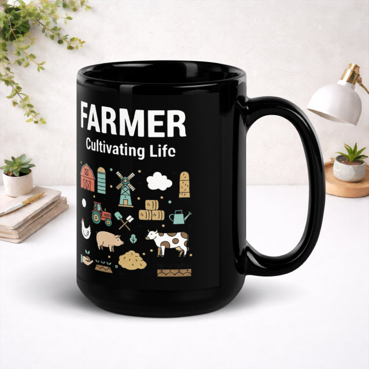 Farmer - Black Glossy Mug
