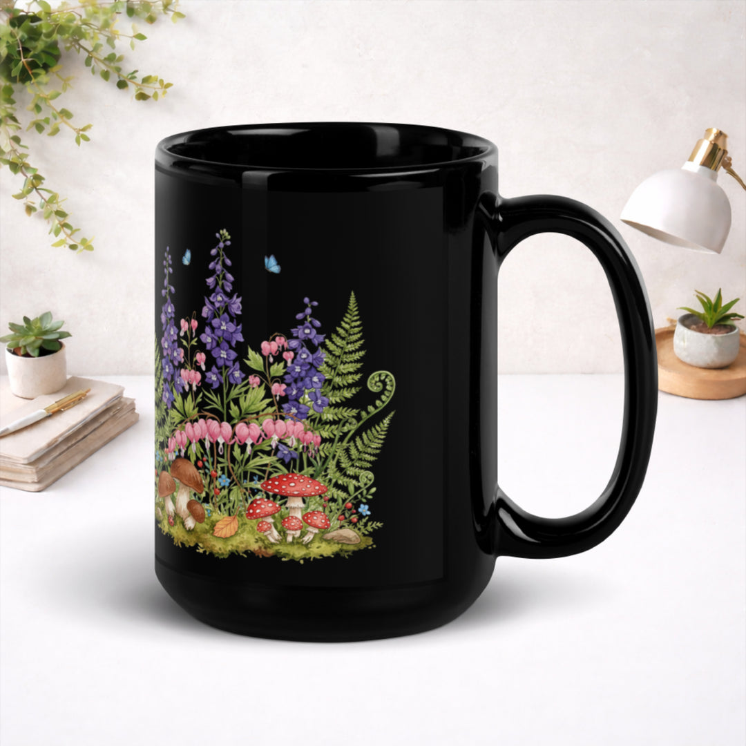 A Garden That Breathes - Black Glossy Mug