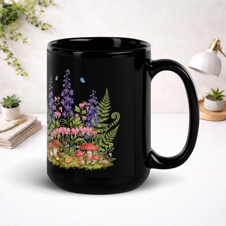 A Garden That Breathes - Black Glossy Mug